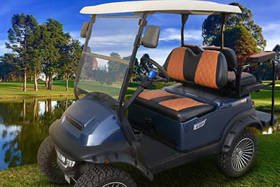 Fundas para asientos de carritos de golf, marrón diamante y negro